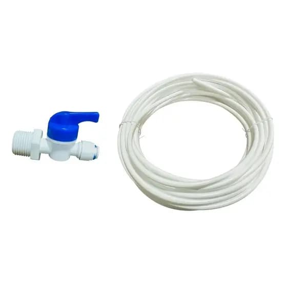 Kit Registro para Filtro Purificador Rosca 3/4 e 2 metros de mangueira 1/4