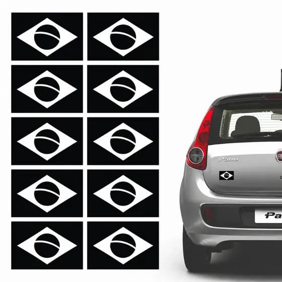 100 unidades Adesivos Bandeira Do Brasil Patriota 6x4cm Carro Moto Colante