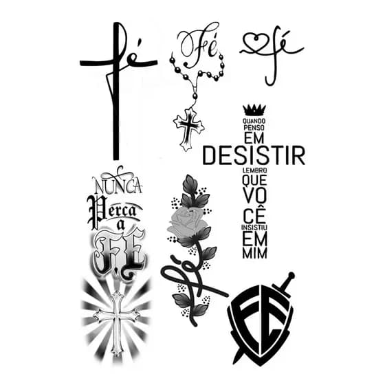 3 Tatuagem Temporária Fé