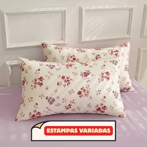 Fronha Estampada Micropercal 400 Fios Toque Macio Suave Estampas Diversas