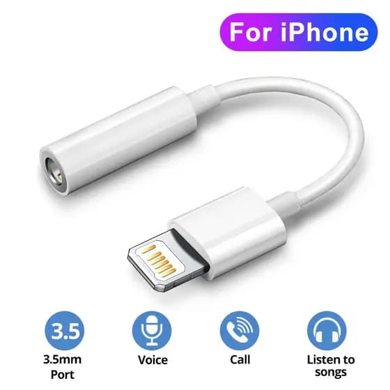 Adaptador iPhone 7 8 X 11 Aux P2 Lightning P/fone De Ouvido