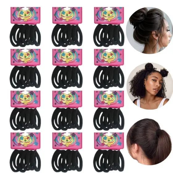 Elástico Xuxinha Média Para Cabelo Penteados 72 Unidades