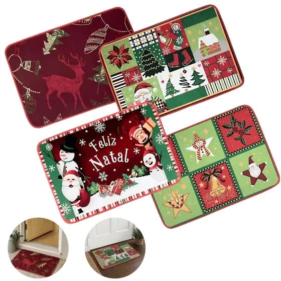 Tapete Natalino Decorativo – 60x40cm com Estampas Alegres e Festivas
