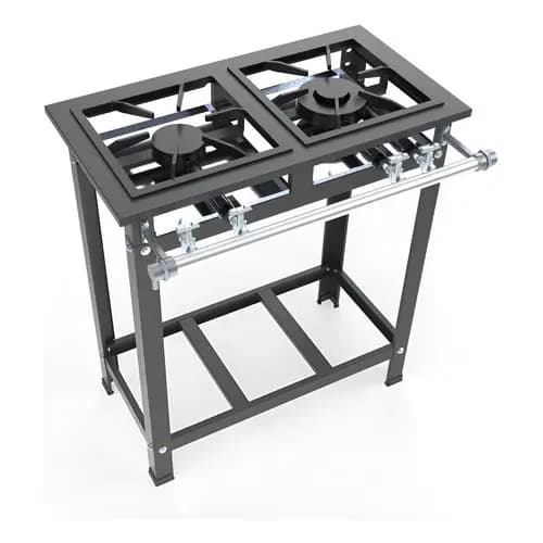 Fogão Industrial 2 Bocas Baixa Pressão 30x30 Perfil 5 Sn