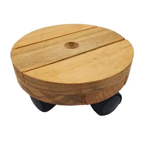 suporte para vaso de planta redondo com rodinhas 20cm