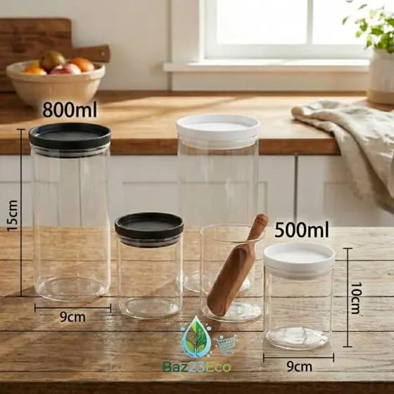 Pote Hermético de Vidro variações de 500ml e 800ml com Tampa de Vedação Porta Mantimentos Organizador Cozinha
