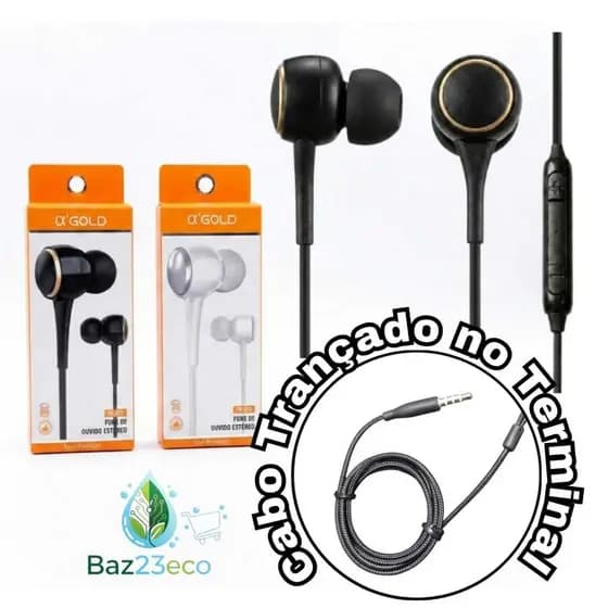 Fone de Ouvido A’Gold FN-A15 Intra-Auricular Estéreo com Microfone | Super Bass | P2 3.5mm | com Fio