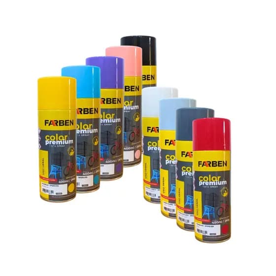 Tinta Spray Acrílica Farben 400ml - Secagem Rápida e Acabamento Brilhante