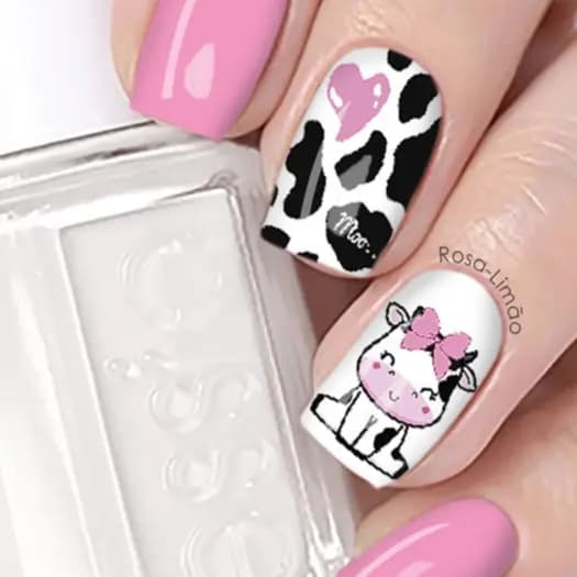 12 Peliculas de unhas 6 pares TEMA VAQUINHA VACA 247
