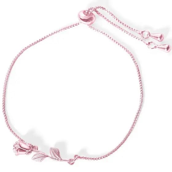 Pulseira Aviva Cores de Rosa - 1 un Pulseira em tom rosé, delicada, regulável, com uma linda mini rosa.