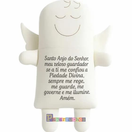 Naninha Anjo Oração Santo Anjo Enfeite de Quarto de Bebê