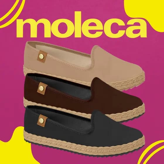 Sapatilha Moleca Feminina Calce Fácil Confortável Leve Macia Dia a Dia Trabalho
