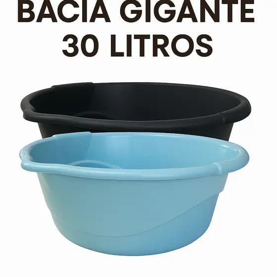 Kit 2 Bacia 30 Litros Gigante para Roupas Multiuso