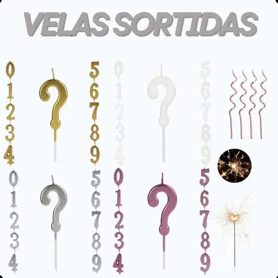 Velas Aniversario Pequena Sortida Premium Festa Decoração