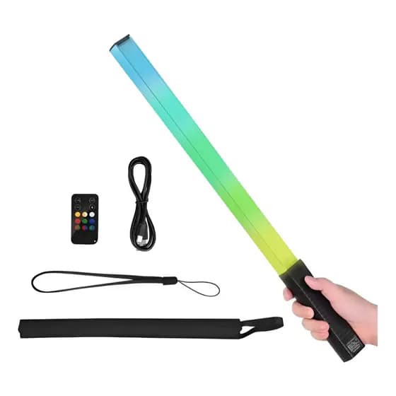 Bastão de Luz LED para Fotografia Colorido RGB Light Stick Portátil com Controle 3000k-6000k Recarregável
