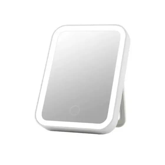 Espelho Maquiagem Com Touch E Borda Luz De Led Mesa Espelho Facial Portátil
