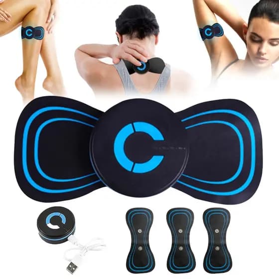 Aparelho de Massagem Corporal Elétrico Portátil Carrega Usb com Dois Eletrodos Extras