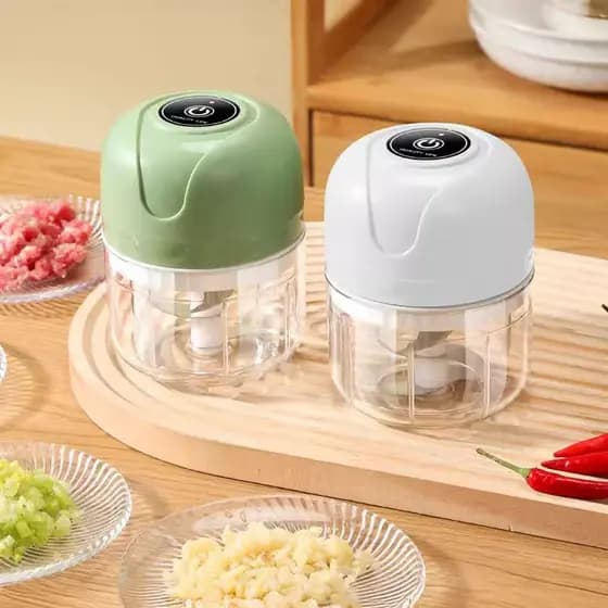 Processador de Alimentos Multiuso Mini Elétrico USB Recarregável para Alho, Especiarias e Alimentos para Bebê