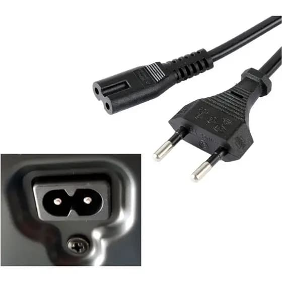 Cabo De Força Energia Bipolar Tipo 8 Universal Para Rádios Tvs PS3 PS2 Impressora