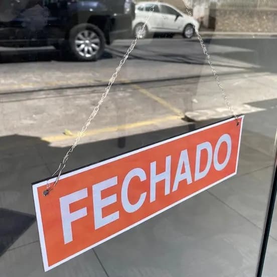 Placa de Aberto e Fechado tamanho 10x30 cm/ Placa indicadora