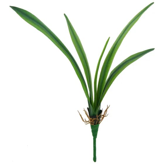 1 Folha Orquídea Cymbidium 32cm Artificial Toque Real Folhagem Verde Realista arranjo decoração Planta Cymbidium