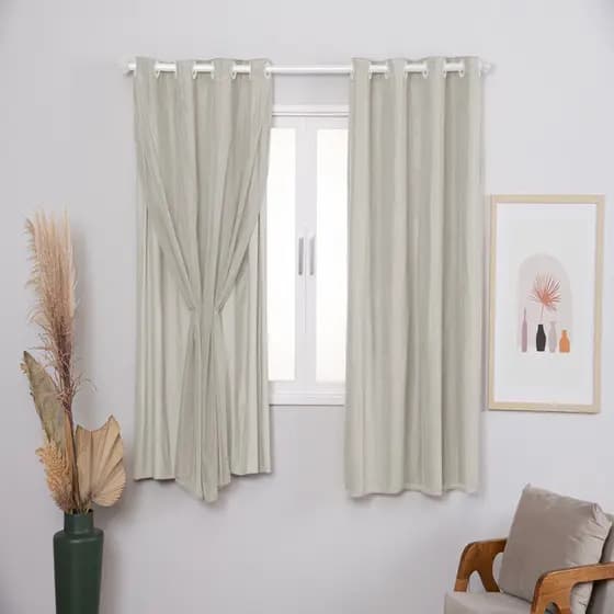 Cortina Blackout Com Voil Liso 2,80 M X 1,80 Metros