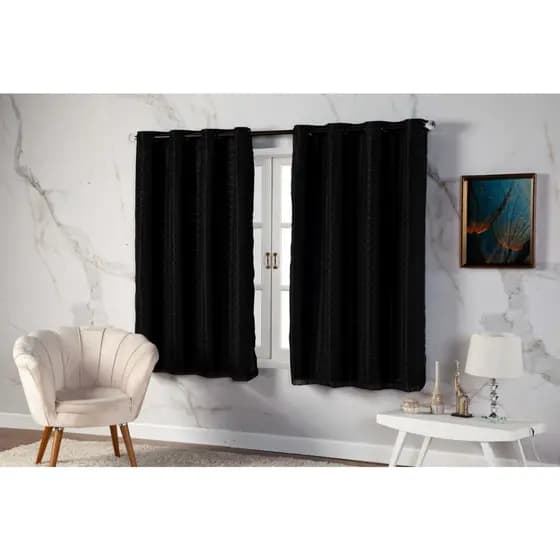 Cortina Blackout Pvc Prata Voil Xadrez 2,80x1,60 Metros