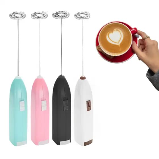 Misturador Mini Mixer Elétrico - Café Chá Bebidas Batedor Inox C/ Pilhas