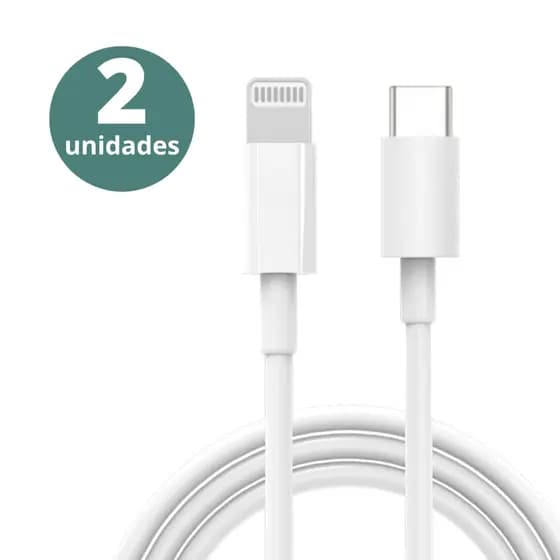 Kit 2 Unidades Carregador Compatível Com Iphone Cabo Usb C Turbo