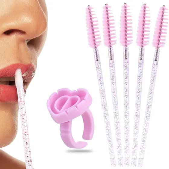 Kit 200 Peças – 100 Anéis + 50 Escovas + 50 Pincéis Profissional Para Cílios e Maquiagem