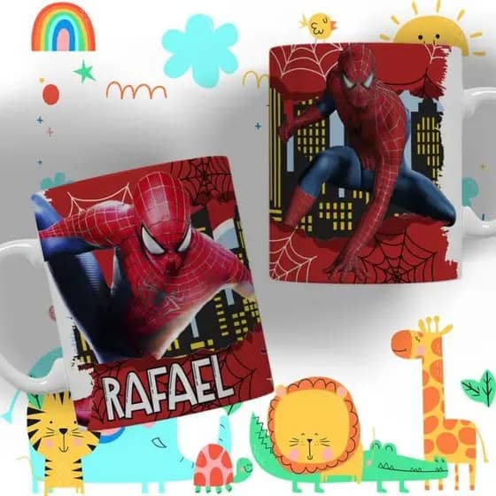 Caneca Infantil Personalizada Tema e Nomes