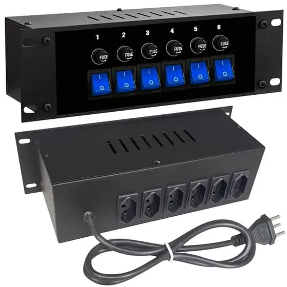 Mesa Chaveadora 6 Canais 10A Metal Profissional Preto
