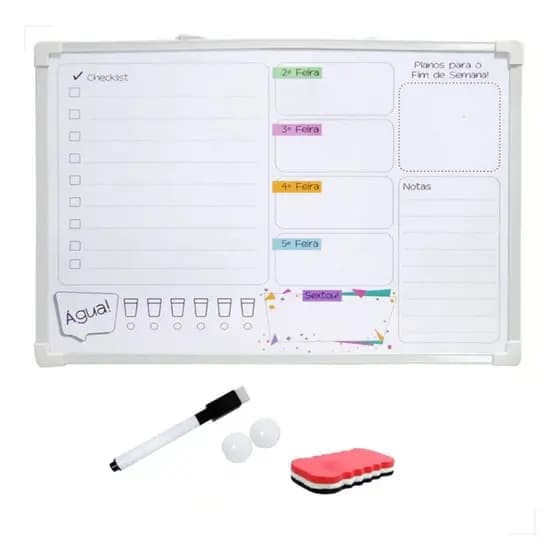 Lousa Magnética Planejamento Semanal 40cmX30cm Win Paper