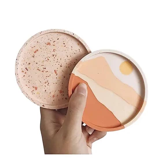 Molde Silicone Bandeja Redonda 10cm Resina Gesso Cimento Decoração