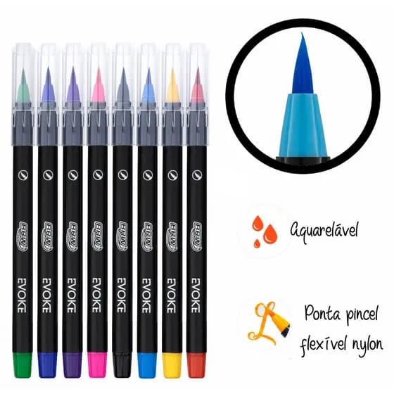 Caneta Brush Pen Aquarelável BRW