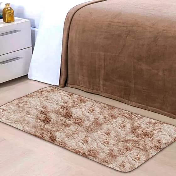 Tapete 1,00 X 0,55 Peludo Felpudo 40mm Sala Shaggy Luxo Antiderrapante Não Solta Pelo