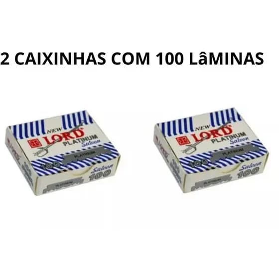 200 Lâminas De Barbear Lord Platinum Original- Meia Lâmina L.100bp