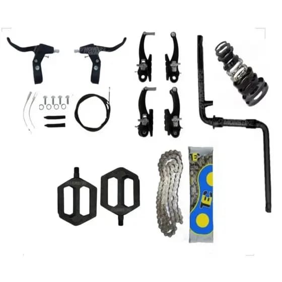 Kit Movimento Central + Pedal + Pedivela + Corrente + Freio V-Brake