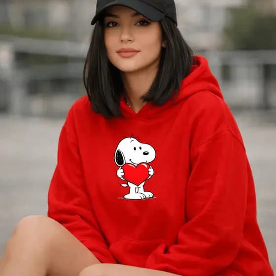 Moletom Feminino Canguru Com Capuz e Bolso Confortável Estampado Snoop Lançamento 100% Algodao
