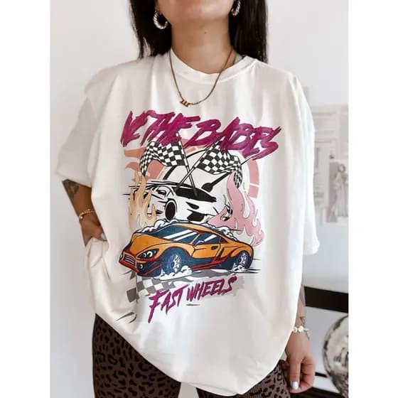 Camiseta Branca Oversized Fast Wheels