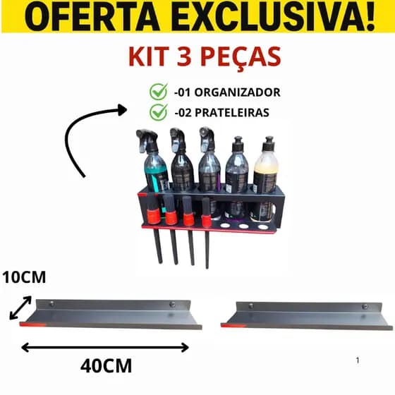 Organizador Para Estética Automotivo Profissional Para Frascos e Pinceis JDR