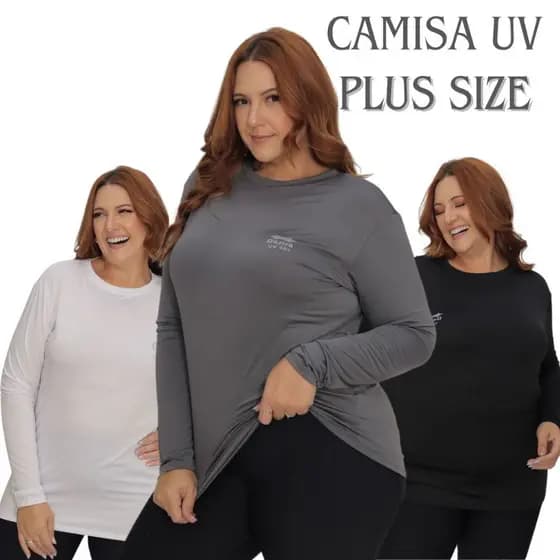 Camiseta Térmica Feminina Proteção Solar Uv Plus Size Manga Longa