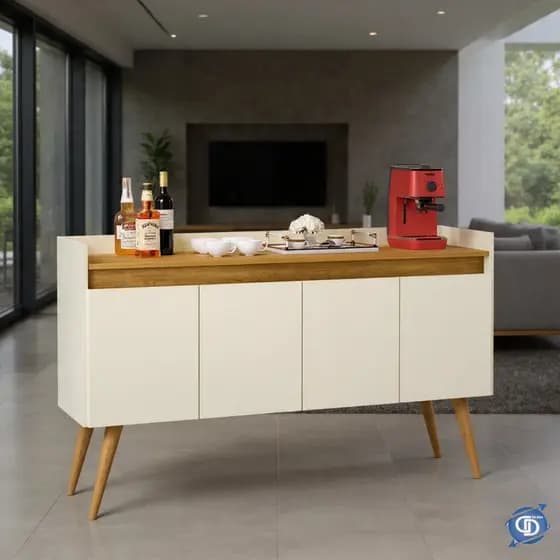 Aparador Buffet Bonatto Retrô Cantinho Do Café Armário Cozinha Prateleira Interna Venezza Portas