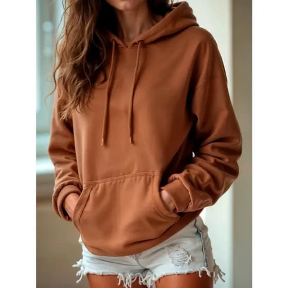 Blusa moletom feminina flanelada com capuz conforto estilo macio e quentinho