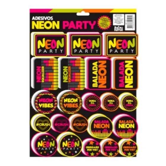 Adesivos Festa Neon