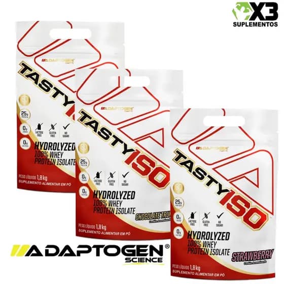 Tasty Whey Iso 100% Hidrolisado Isolado Adaptogen - 1,800kg
