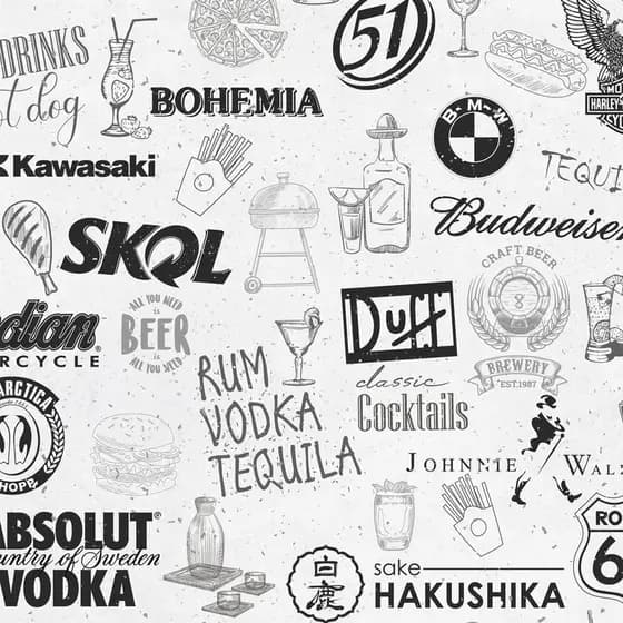 Papel de Parede Adesivo Gourmet Bar Cerveja Drink Vintage Retrô GFC-BEBIDAS-01 PEQ