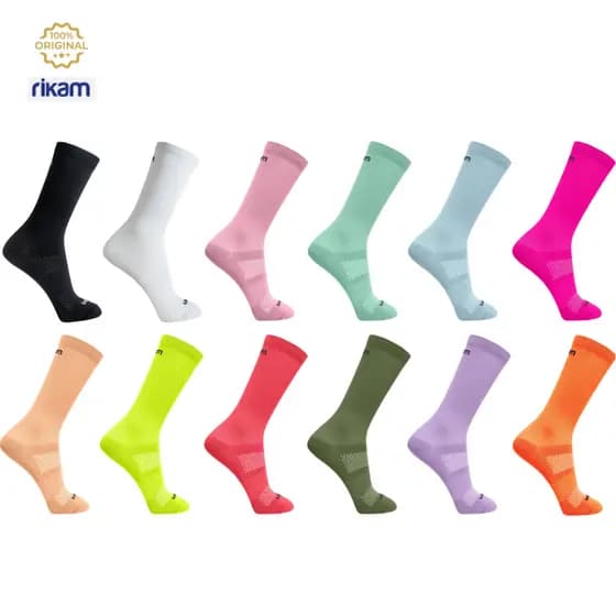 Kit 3 Meia Ciclismo e Corrida Feminina Rikam Premium Cores – Alta Performance