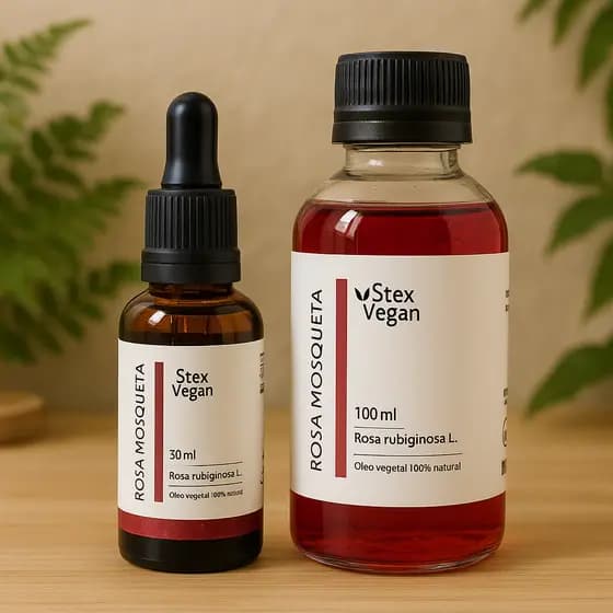 Kit Óleo Rosa Mosqueta Stex Vegan 30ml + Refil 100ml | Clareia Manchas e Hidrata – 100% Puro e Natural