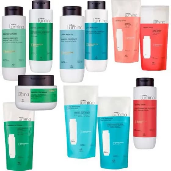 Natura Lumina: Shampoo; Condicionador; Creme de Pentear; Protetor Térmico ou Máscara de Tratamento - À Escolher.